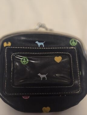 Coin Purse with Colorful Dog & Peace Sign Prints